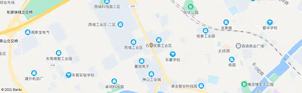 东莞石涌民营工业区_公交站地图_东莞公交_妙搜公交查询2025