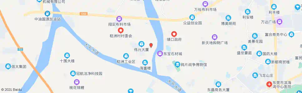 东莞稔洲纸厂水上队村_公交站地图_东莞公交_妙搜公交查询2025