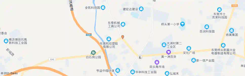 东莞田脚村_公交站地图_东莞公交_妙搜公交查询2025