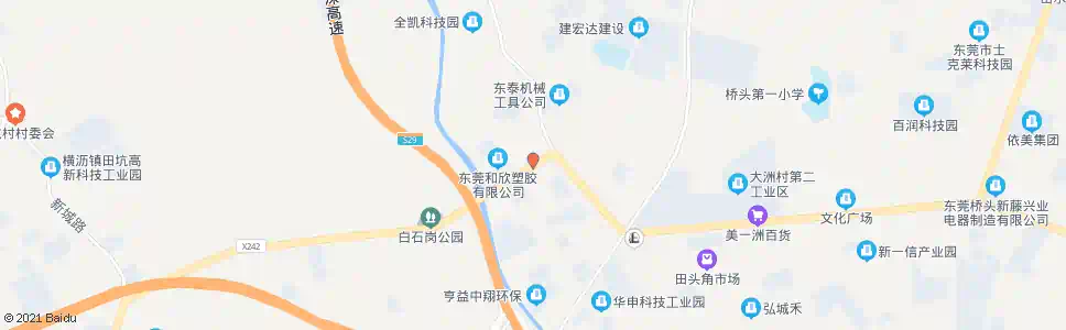 东莞白石岗工业区_公交站地图_东莞公交_妙搜公交查询2025