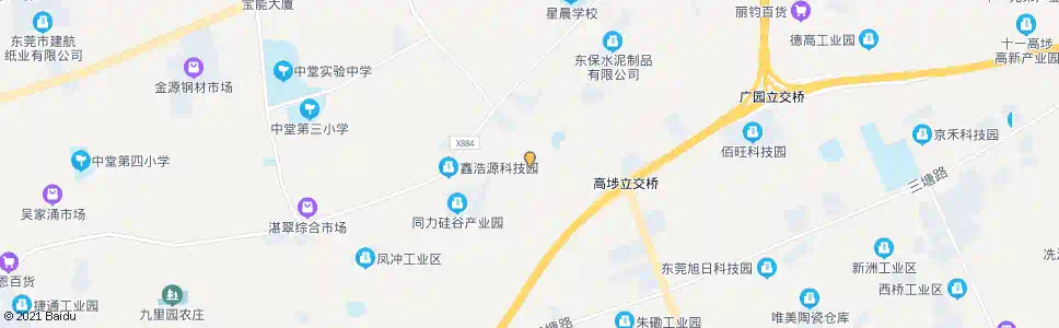 东莞保安围八村(七村路口)_公交站地图_东莞公交_妙搜公交查询2025