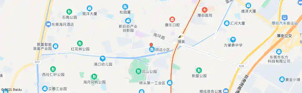 东莞祠边村_公交站地图_东莞公交_妙搜公交查询2025