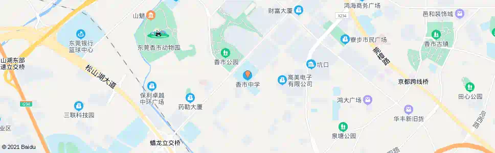 东莞香市中学2_公交站地图_东莞公交_妙搜公交查询2025