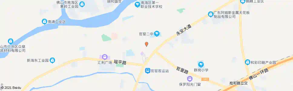 佛山官窑市场西_公交站地图_佛山公交_妙搜公交查询2025