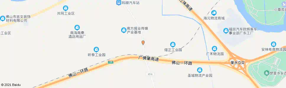 佛山白岗市场_公交站地图_佛山公交_妙搜公交查询2025
