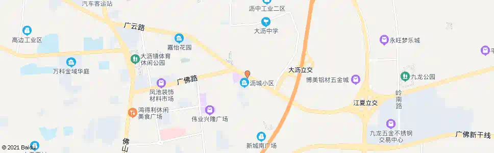 佛山大沥城区南(新都会)_公交站地图_佛山公交_妙搜公交查询2025