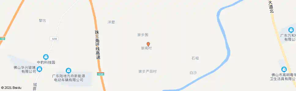 佛山崇南村_公交站地图_佛山公交_妙搜公交查询2025