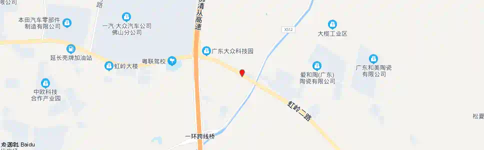 佛山官华虹岭路口_公交站地图_佛山公交_妙搜公交查询2025