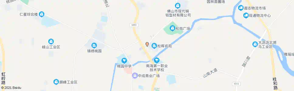 佛山松岗警务区(南)_公交站地图_佛山公交_妙搜公交查询2025