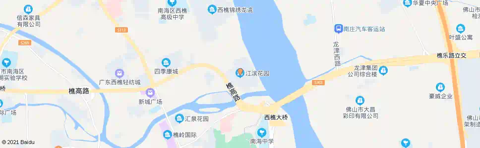 佛山江滨花园_公交站地图_佛山公交_妙搜公交查询2025