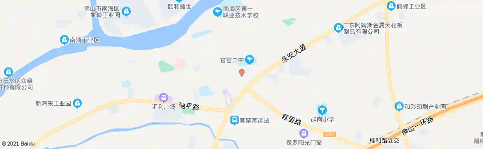 佛山官窑市场_公交站地图_佛山公交_妙搜公交查询2025