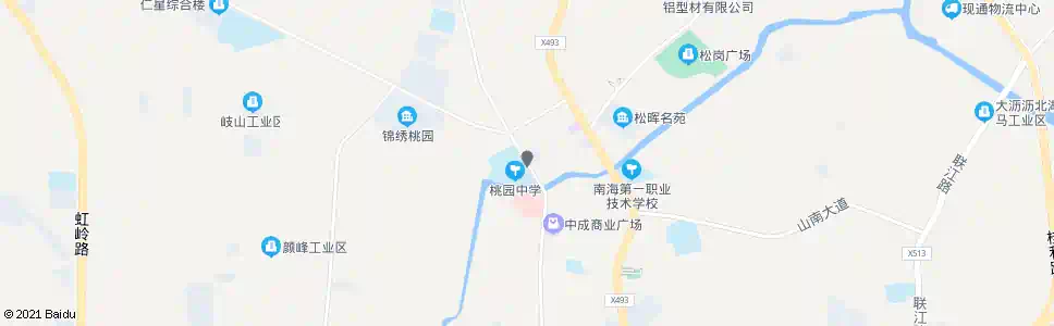佛山桃园中学_公交站地图_佛山公交_妙搜公交查询2025