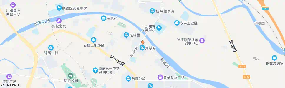 佛山海琴湾北门_公交站地图_佛山公交_妙搜公交查询2025