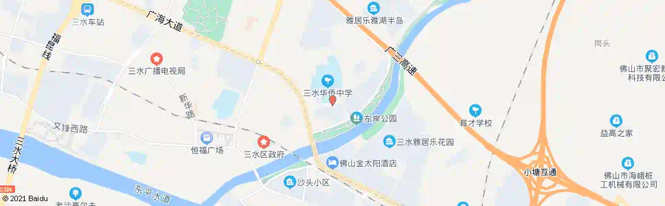 佛山三水华侨中学东门_公交站地图_佛山公交_妙搜公交查询2025