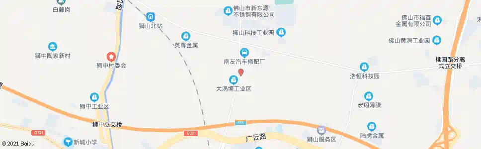 佛山大涡塘工业区路口_公交站地图_佛山公交_妙搜公交查询2025