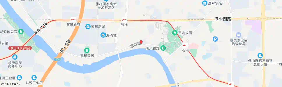 佛山忠信路_公交站地图_佛山公交_妙搜公交查询2025