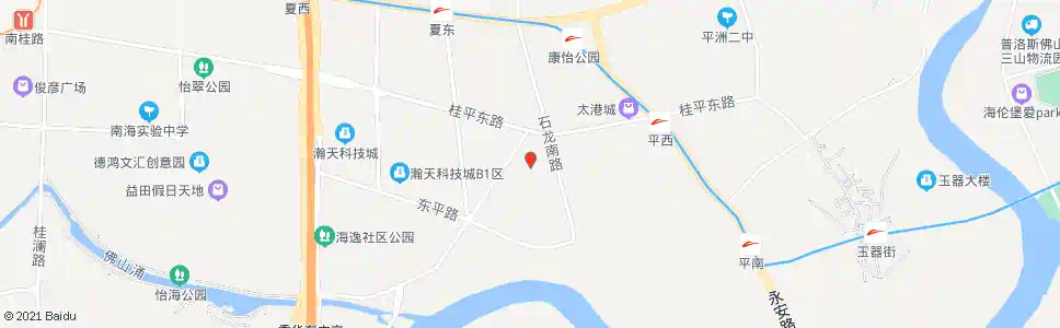 佛山桂城中学_公交站地图_佛山公交_妙搜公交查询2025