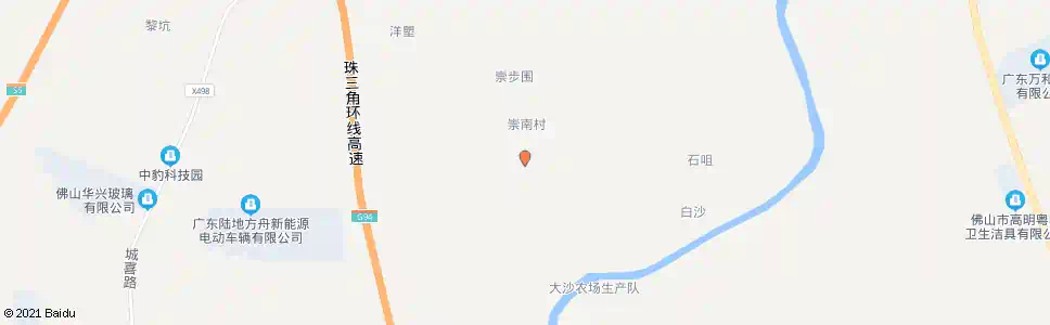 佛山严田村_公交站地图_佛山公交_妙搜公交查询2025