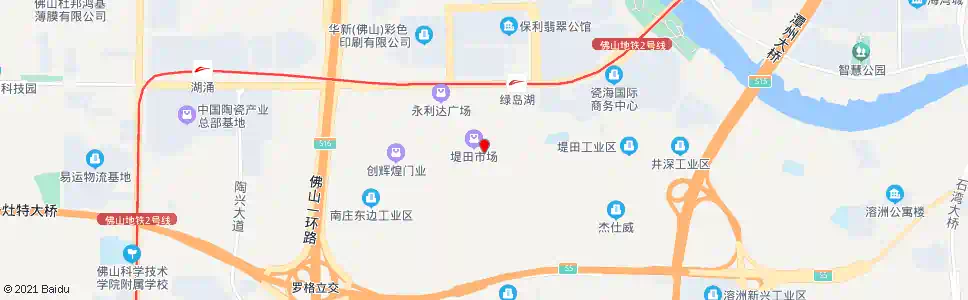 佛山堤田市场_公交站地图_佛山公交_妙搜公交查询2025