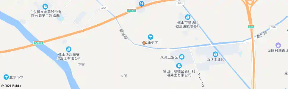 佛山众涌村委会_公交站地图_佛山公交_妙搜公交查询2025