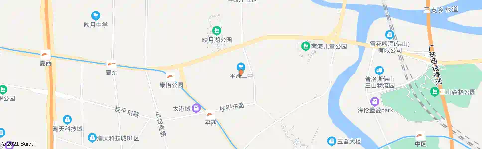 佛山平洲二中_公交站地图_佛山公交_妙搜公交查询2025