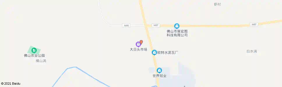 佛山大日头村_公交站地图_佛山公交_妙搜公交查询2025