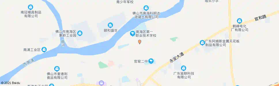 佛山官窑中学_公交站地图_佛山公交_妙搜公交查询2025