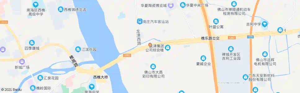 佛山西樵大桥东_公交站地图_佛山公交_妙搜公交查询2025