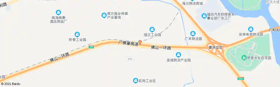 佛山里和路_公交站地图_佛山公交_妙搜公交查询2025