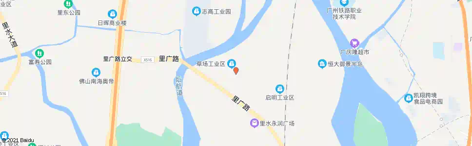 佛山草场工业大道南_公交站地图_佛山公交_妙搜公交查询2025