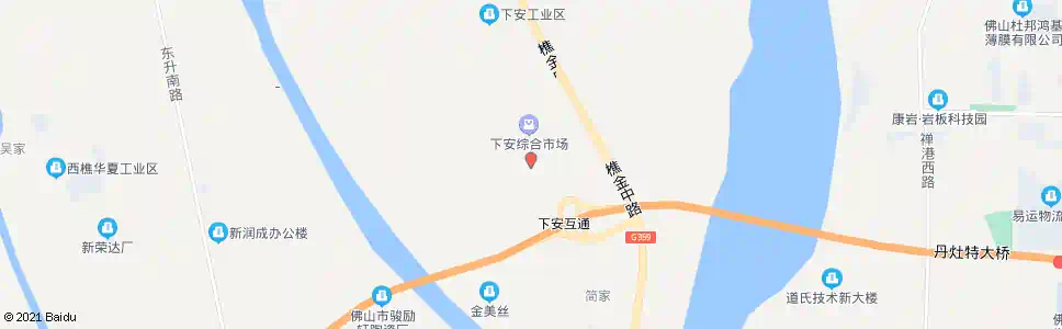 佛山下安村_公交站地图_佛山公交_妙搜公交查询2025