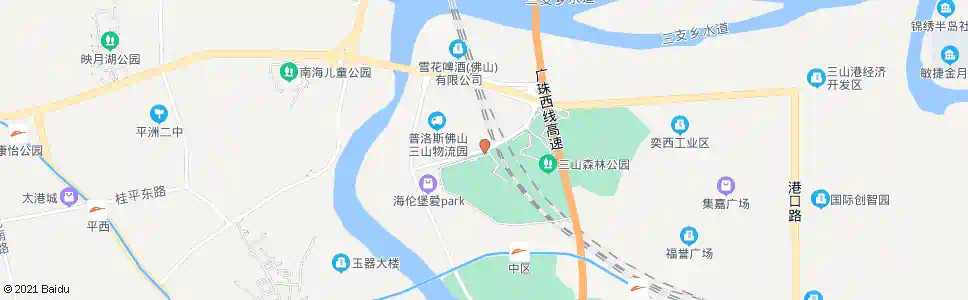 佛山三山郊野公园_公交站地图_佛山公交_妙搜公交查询2025