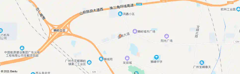 广州合成(金狮大道)_公交站地图_广州公交_妙搜公交查询2025