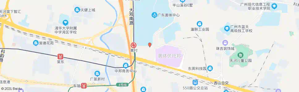 广州奥体中心南门(地铁黄村站)_公交站地图_广州公交_妙搜公交查询2025