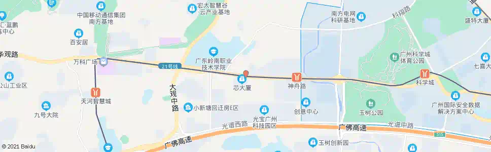 广州科学大道(广东质检院)_公交站地图_广州公交_妙搜公交查询2025