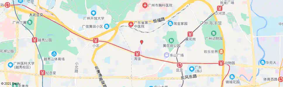 广州淘金路_公交站地图_广州公交_妙搜公交查询2025
