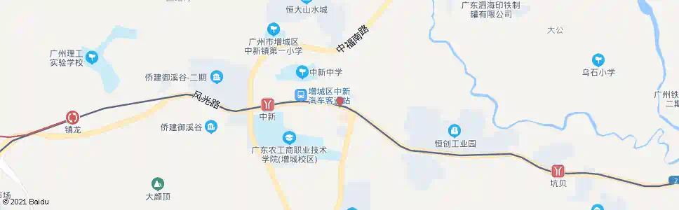 广州中新墟_公交站地图_广州公交_妙搜公交查询2025