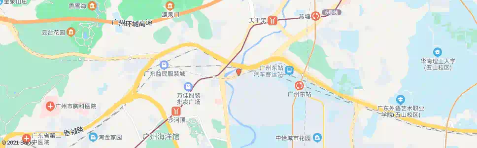 广州军体院_公交站地图_广州公交_妙搜公交查询2025