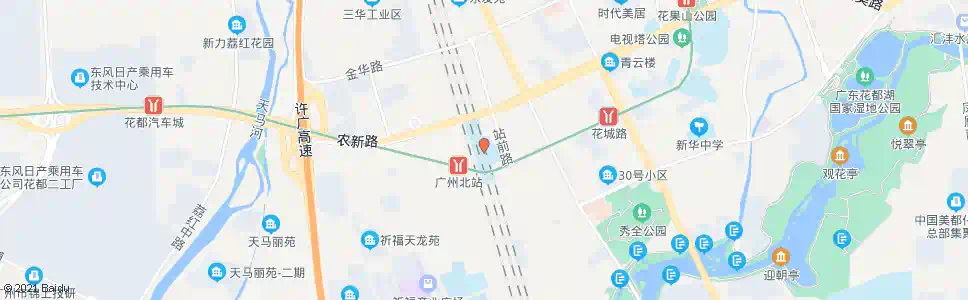 广州花地大道北_公交站地图_广州公交_妙搜公交查询2025