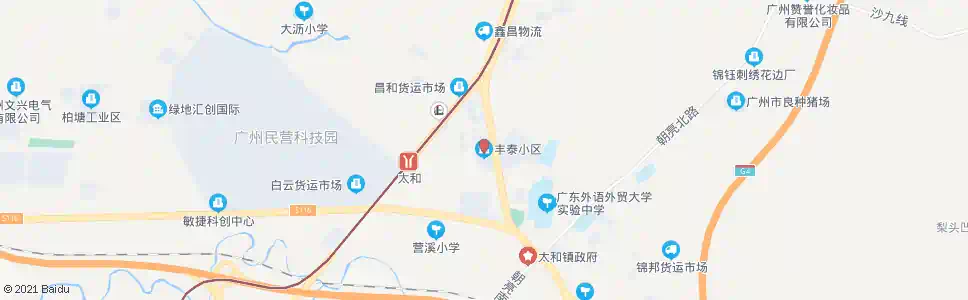 广州太和总站(丰泰小区)_公交站地图_广州公交_妙搜公交查询2025