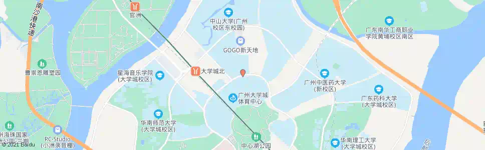 广州大学城体育中心西_公交站地图_广州公交_妙搜公交查询2025