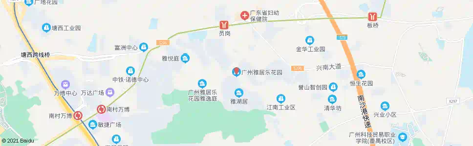 广州雅居乐花园_公交站地图_广州公交_妙搜公交查询2025