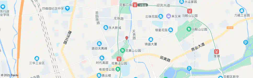 广州花果山公园北门_公交站地图_广州公交_妙搜公交查询2025