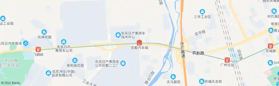 广州花都汽车城_公交站地图_广州公交_妙搜公交查询2025