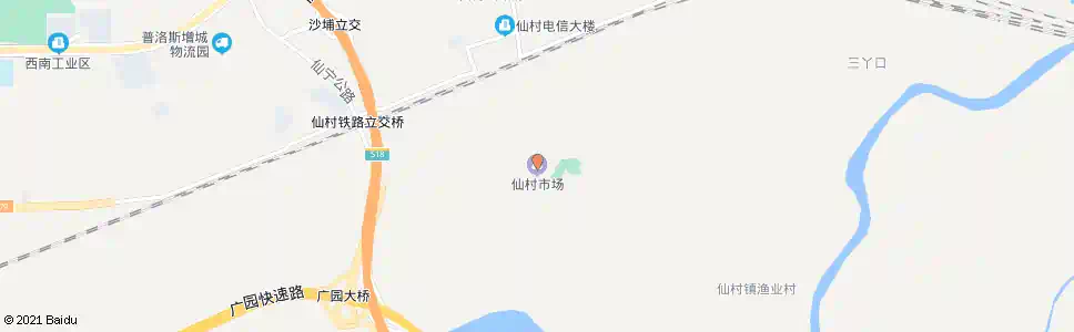 广州仙村市场_公交站地图_广州公交_妙搜公交查询2025