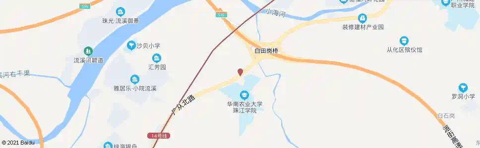 广州白田岗村_公交站地图_广州公交_妙搜公交查询2025