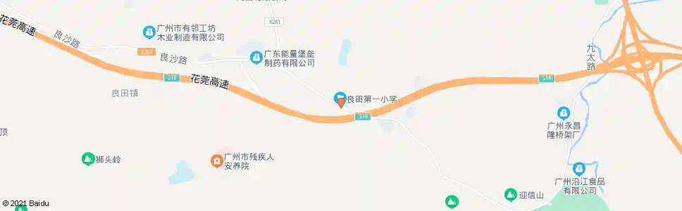 广州良田一小_公交站地图_广州公交_妙搜公交查询2025