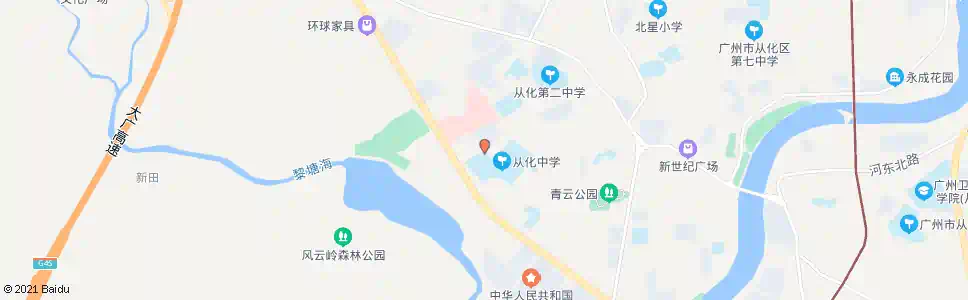 广州从化中学_公交站地图_广州公交_妙搜公交查询2025