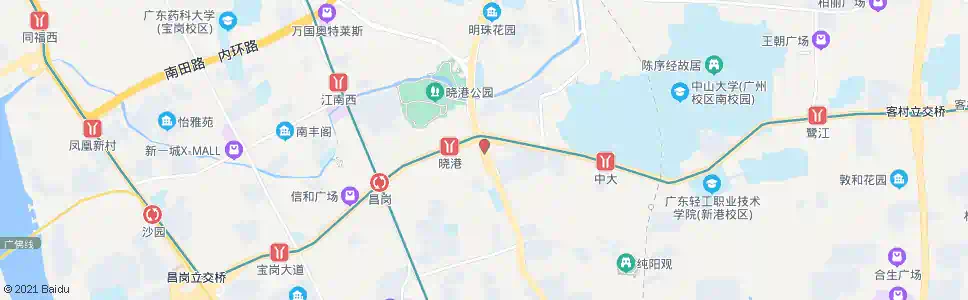 广州小港新村_公交站地图_广州公交_妙搜公交查询2025