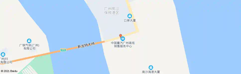 广州新龙大桥东_公交站地图_广州公交_妙搜公交查询2025